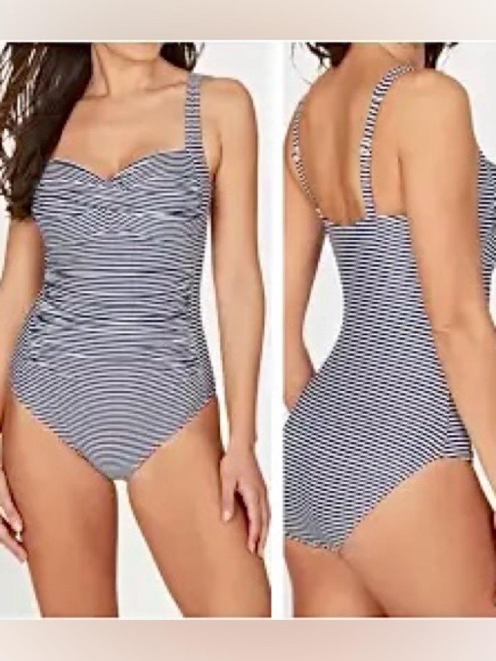Bond-eye Australia Black and White Striped One-Piece Swimsuit